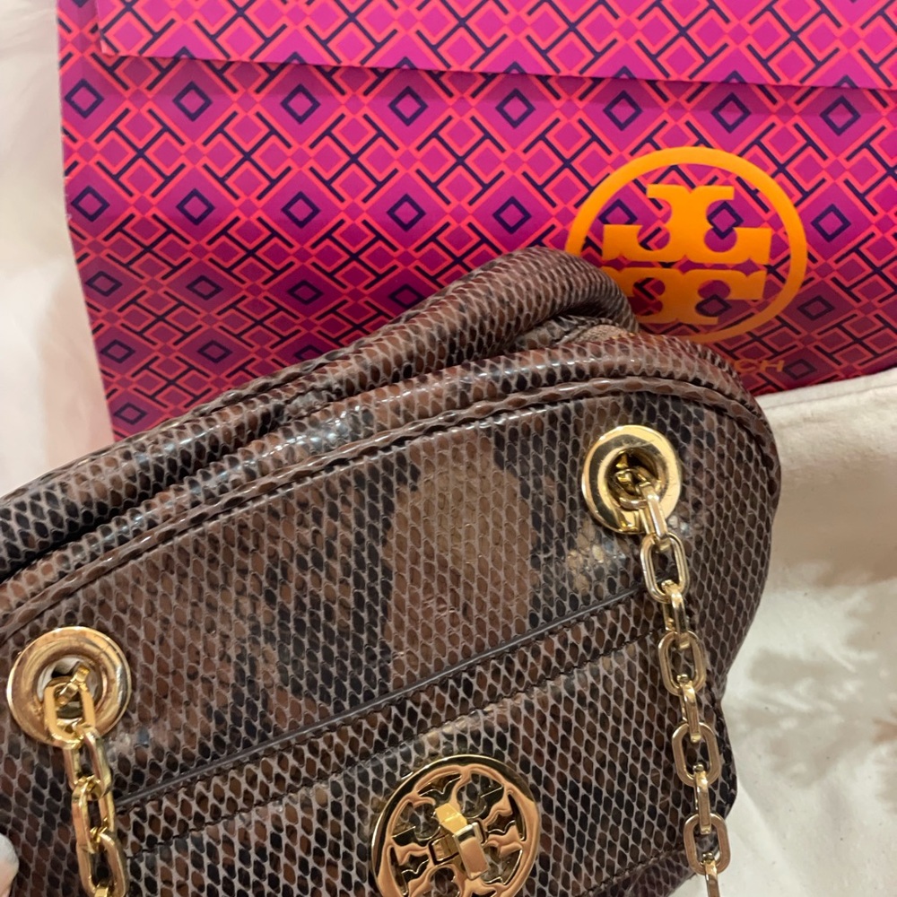 Tory Burch Python Print Convertible Purse - image 4